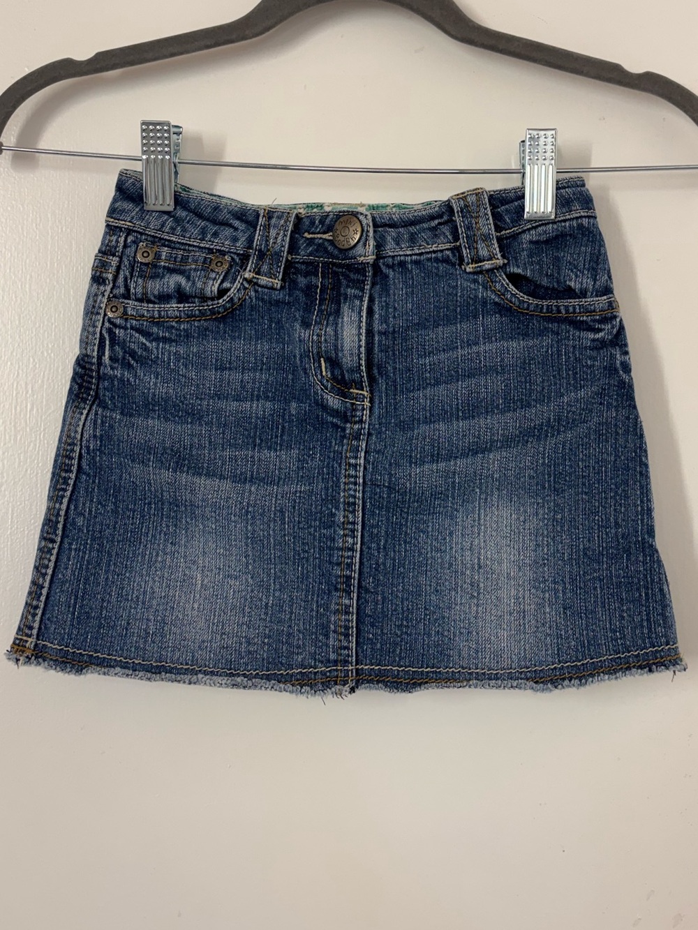 Mini Boden Blue Denim Jean Skirt Mini Girl Size 5-6